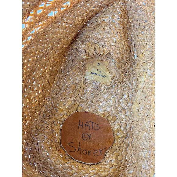 Hats by Shorer Straw Cowboy Western Hat Made in Italy Tan 7 1/8 Feather ER2316 - Picture 7 of 10
